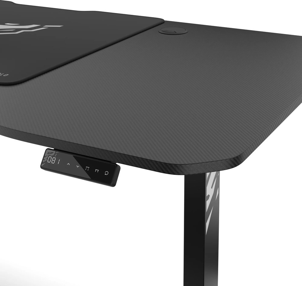 Elektromosan magasságban állítható íróasztal 160 cm fekete: Diablo X-Tensio 1600