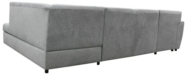 SERPA U-alakú, kihúzható, jobb oldali sarokgarnitúra tárolóval, szürke