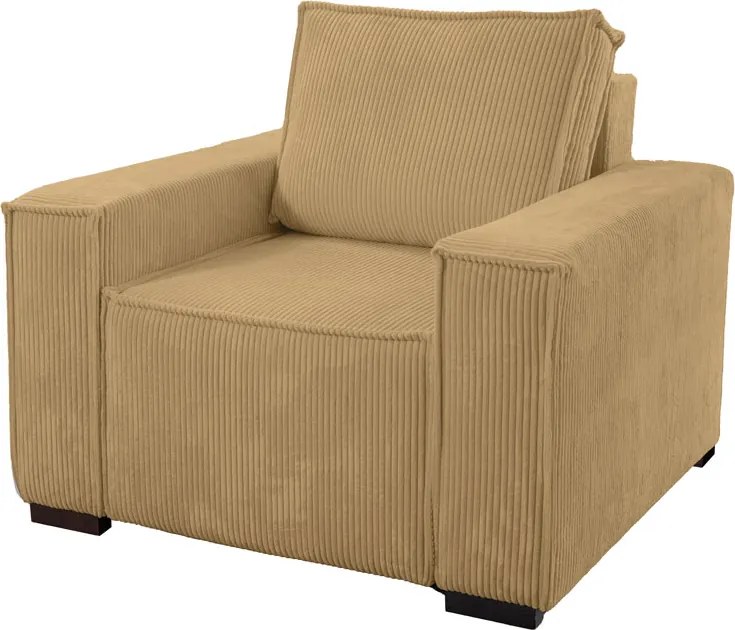 Fotel lábtartóval SMART SET, mustárszínű