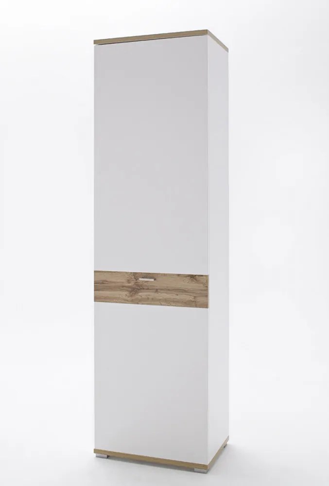 Nia gardrób szekrény wotan tölgy, fehér jobbos 58 x 205 cm