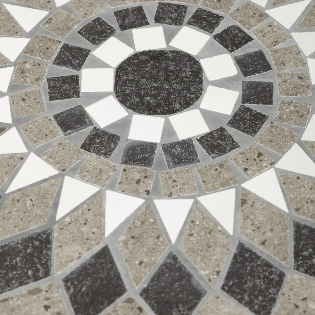 Kerti bútor szett 1+2, fém, kerámia mozaik, szürke, US1500 SET