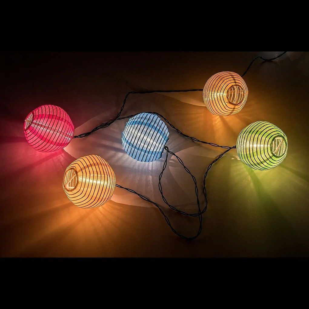 Rabalux 77048 Titu dekoratív napelemes LED-lánc 8 papírgömbbel