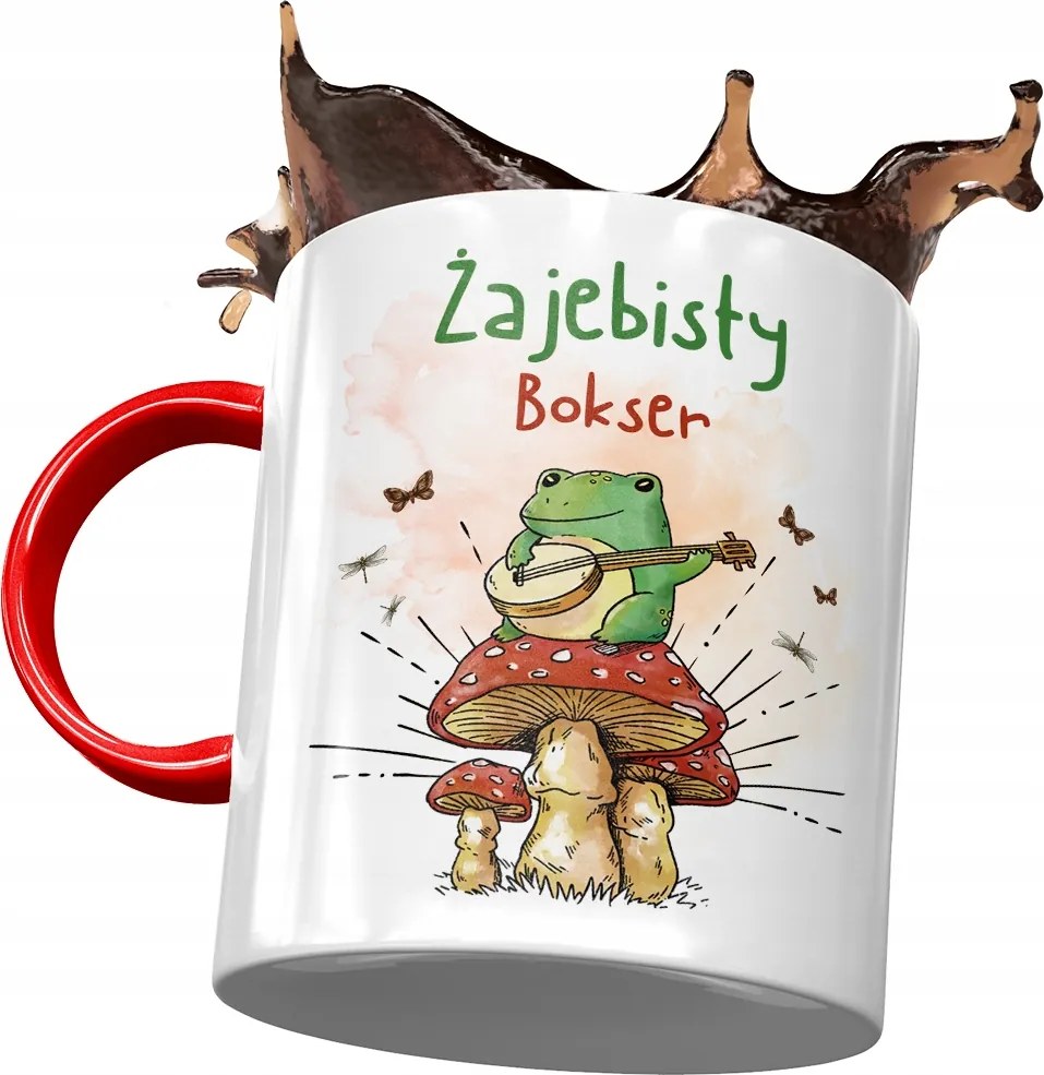 Piros Bögre Boxernek Békás Boxer Bögre Nyomtatott Fotóval