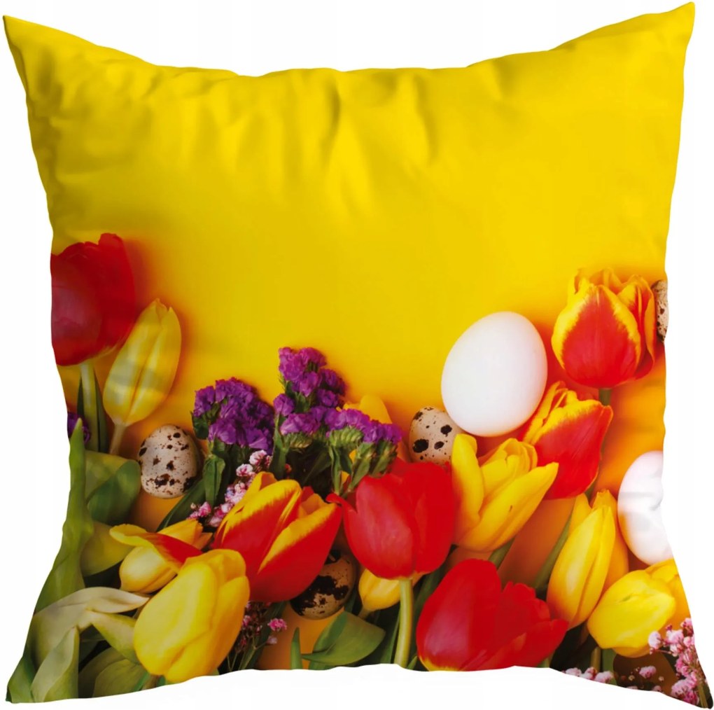 Tavaszi Díszpárnahuzat 45X45 CM Tavaszi Virágok Tulipán Minta 208