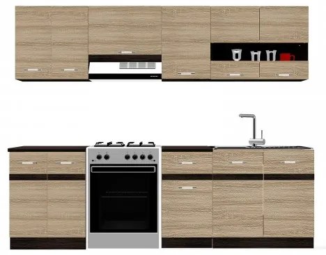 Salandra konyhabútorszett 240 cm Sonoma / sonoma