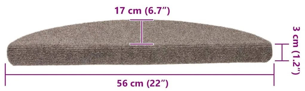 5 db krémszínű tűlyukasztott öntapadó lépcsőszőnyeg 56x17x3 cm