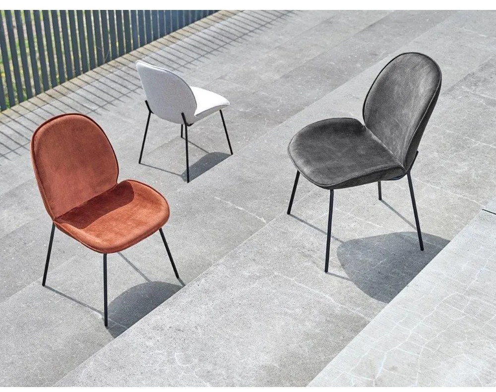 Hella szürke étkezőszék bársony kárpitozással és fém szerkezettel - Canett