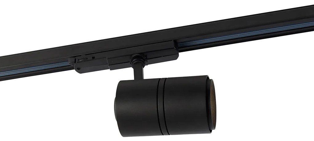 Modern 3 fázisú sínrendszer fekete 4 spotlámpával 3000-4000K - Ruler