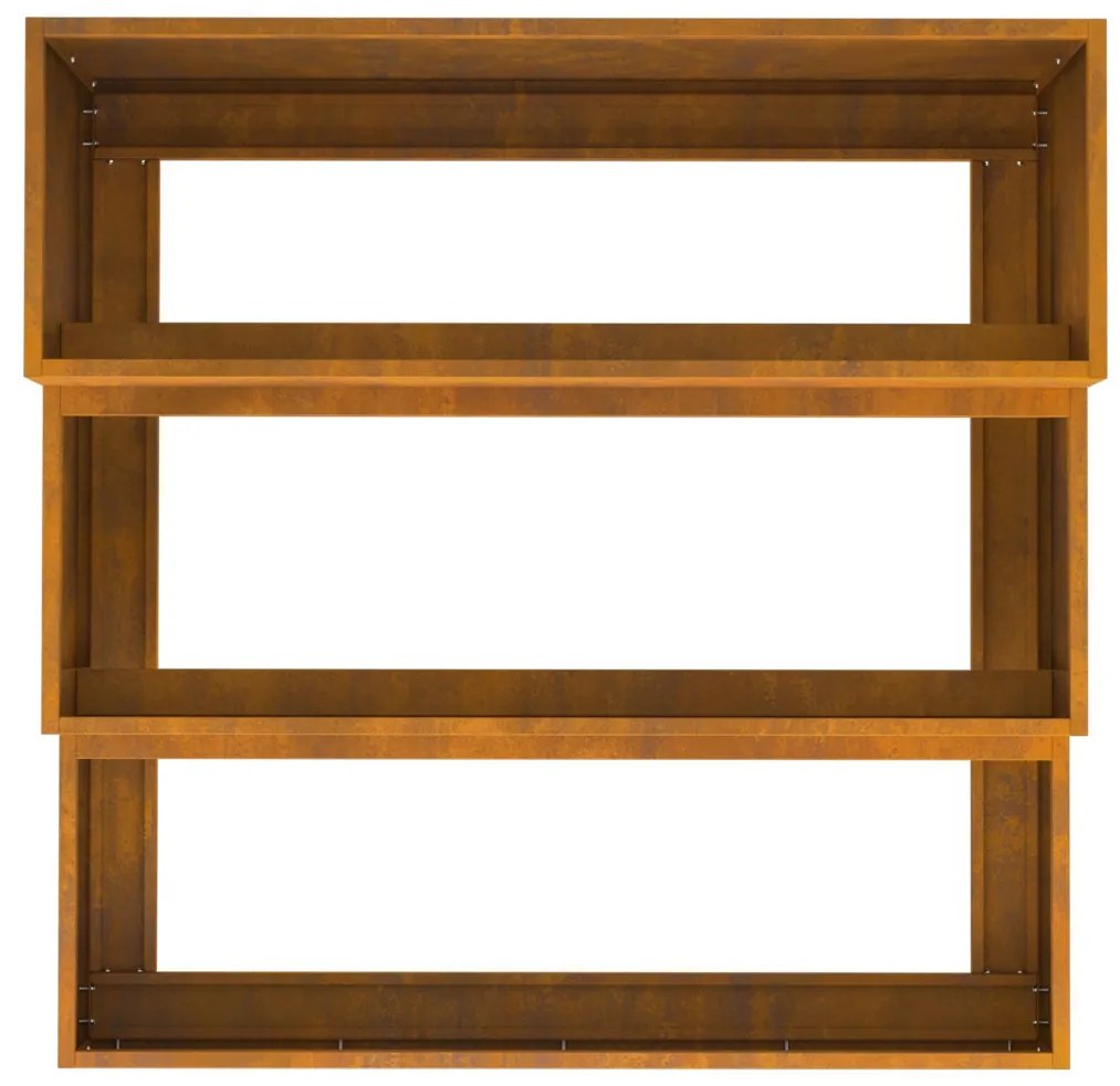 Kerti virágtartó 3-szintes 90x90x35 cm Időjárásálló acél