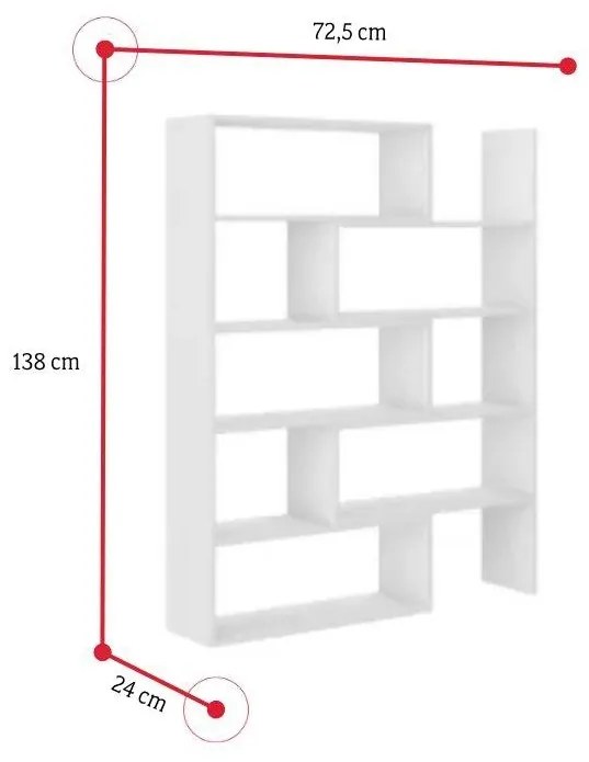 ROI polcrendszer, 73-125x138x24, fehér