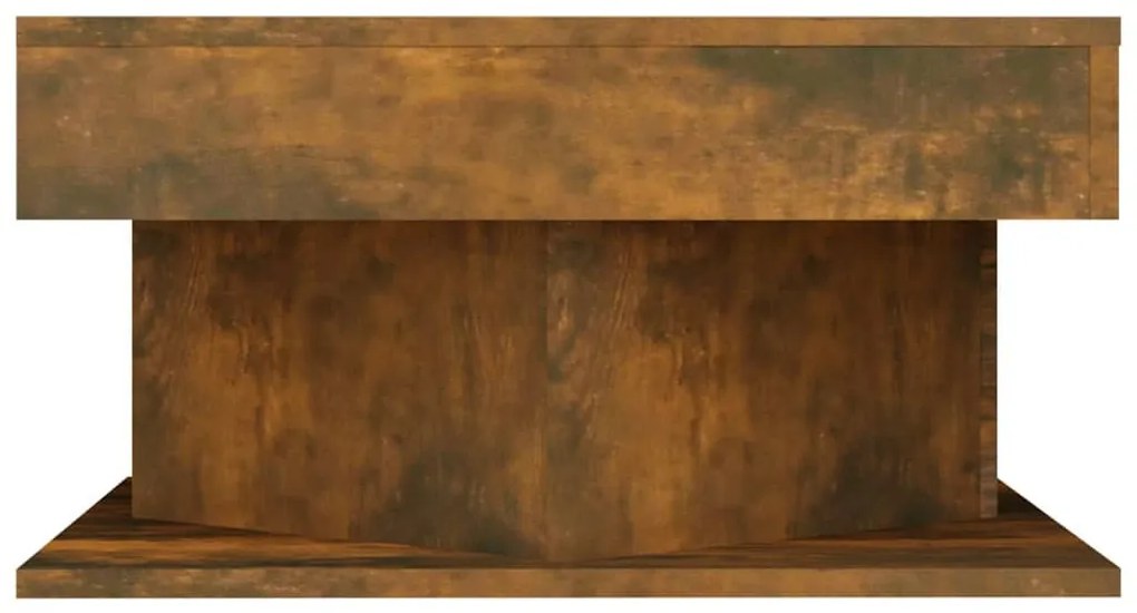 Füstös tölgy színű szerelt fa dohányzóasztal 57 x 57 x 30 cm