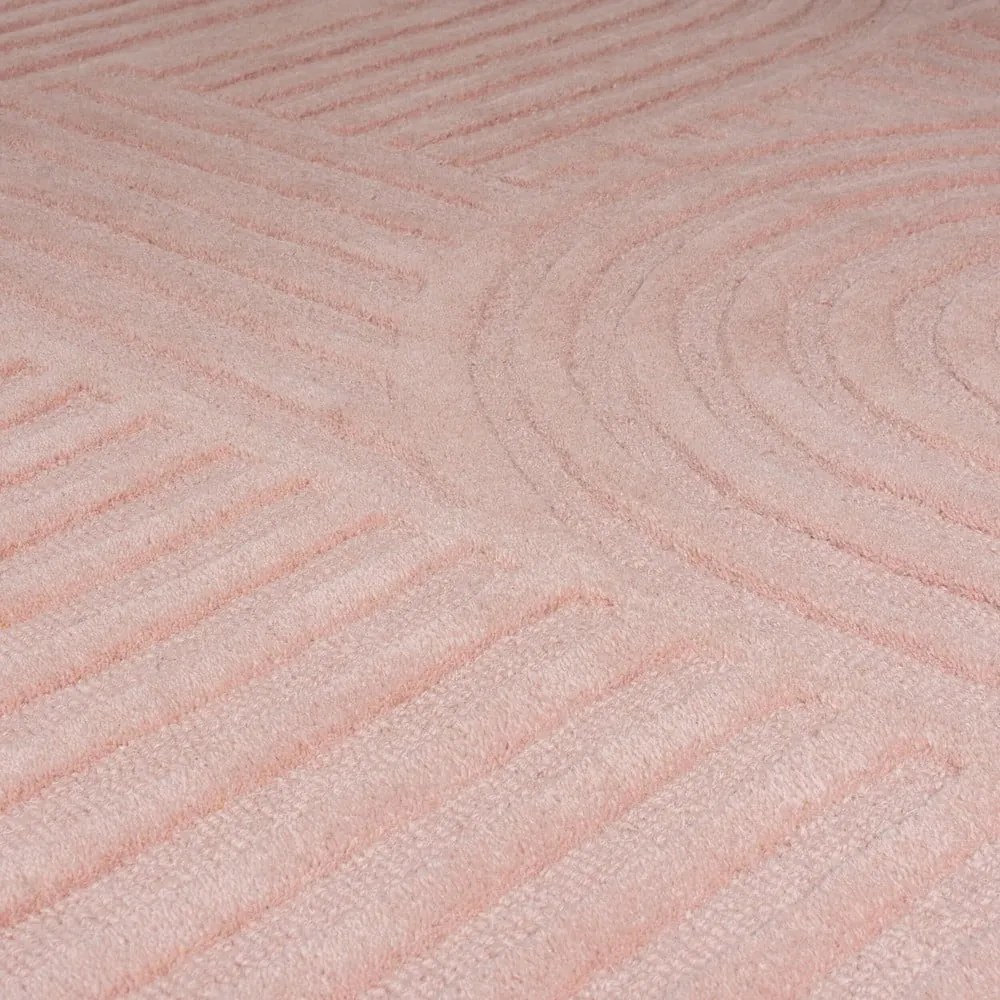 Zen Garden rózsaszín gyapjú szőnyeg, 160 x 230 cm - Flair Rugs