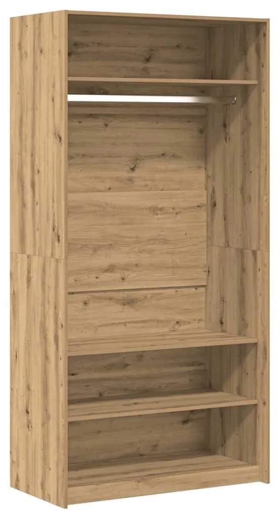 gardróbszekrény artisan tölgy 100x50x200 cm gépelt fa