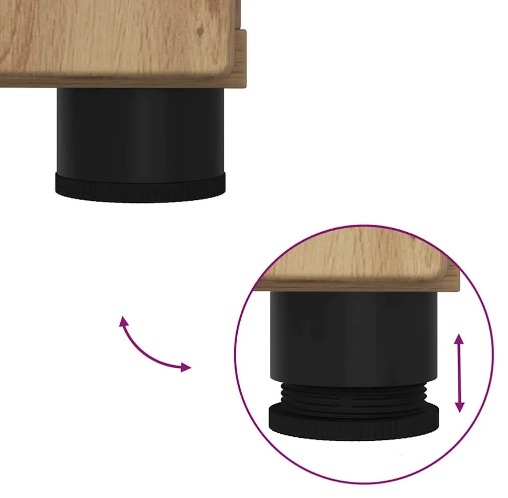 Fürdőszoba bútor szett 2 pcs kézműves tölgy 76.5 x 35 x 64 cm