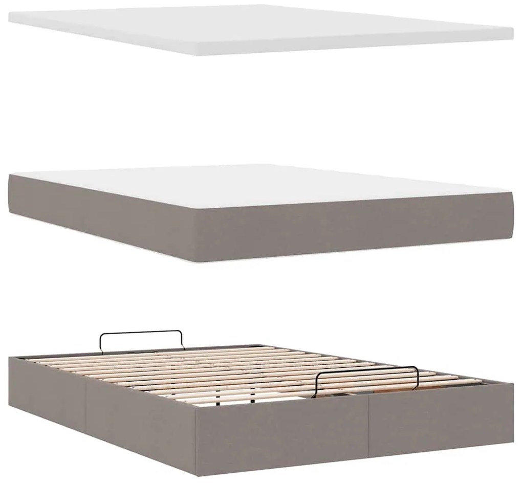 Oszmán ágykeret matraccal tópszín 140x190cm szövet