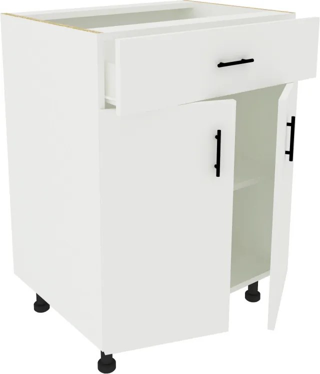 Benita 1 fiókos 2 ajtós Alsó konyhaszekrény Fehér 60x50x80 cm