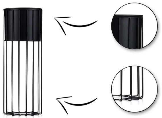 Fém virágcserép LOFT 55x20 cm fekete