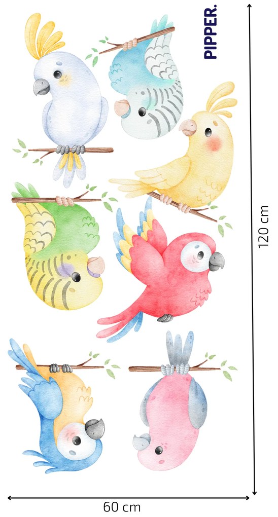 PIPPER. Textil falmatrica "Egzotikus madarak"