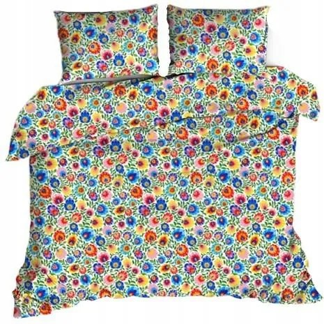 Fakéreg párnahuzat 70x80 fehér népi vadász virágos színes gombos