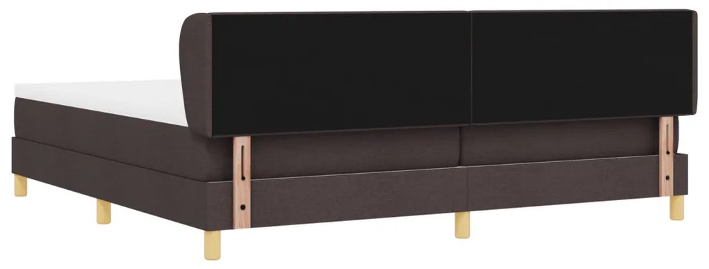Boxspring Ágy Matrac Sötét Barna 200x200 cm Szövet