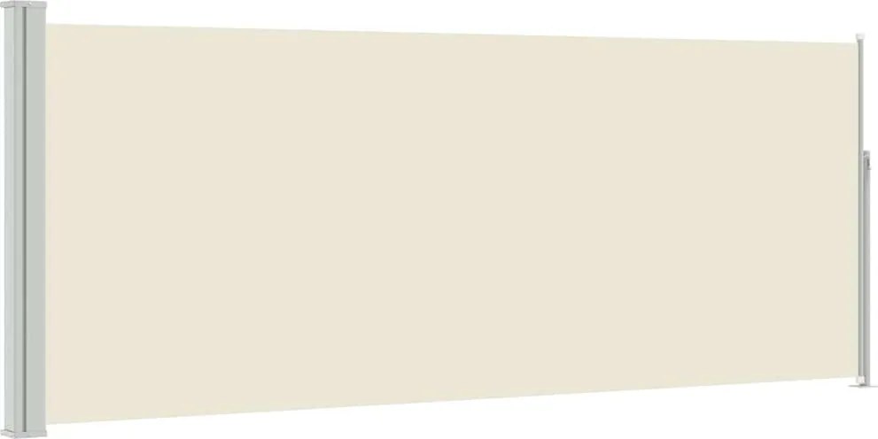 vidaXL krémszínű behúzható oldalsó napellenző 120 x 300 cm