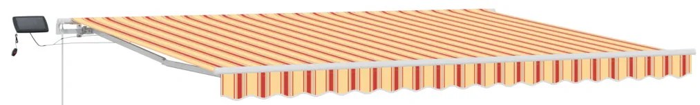 Kézi behúzható napellenző LED-del sárga és narancssárga színben, 450x300 cm