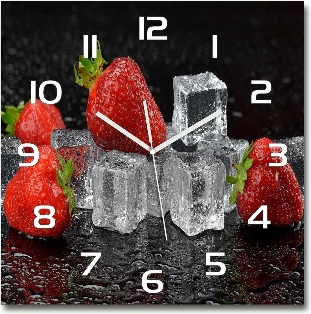 Modern üveg falióra Eper jéggel 60x60cm