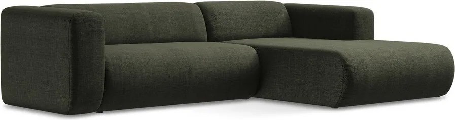 Zöld sarokkanapé (jobb oldali-heverő résszel) Ekahi – Makamii