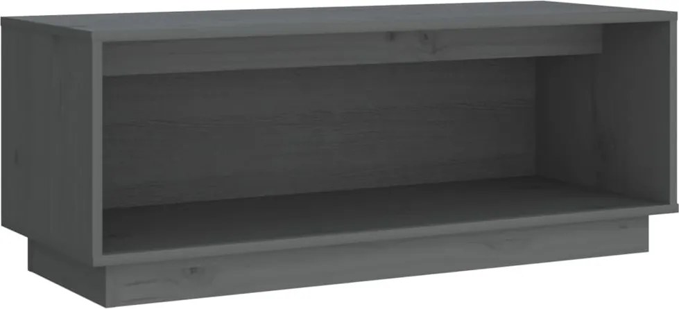 vidaXL szürke tömör fenyőfa TV-szekrény 90 x 35 x 35 cm
