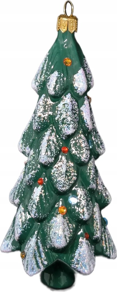 Kollekció Üveg karácsonyfa csillámokkal Kézzel festett gömb