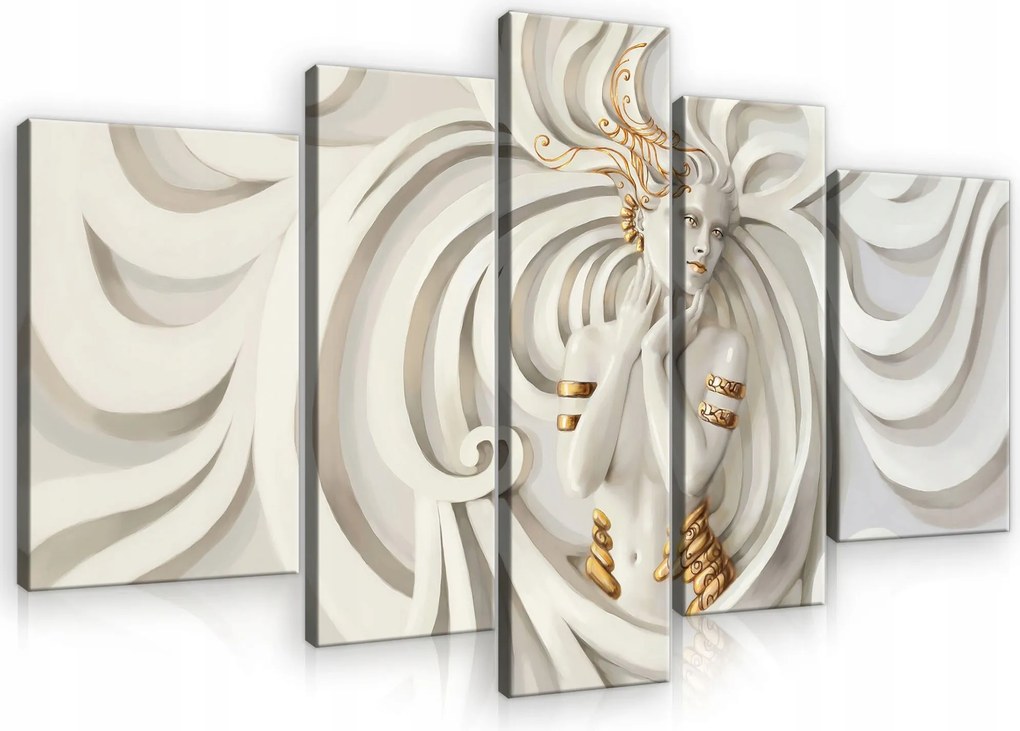 Vászonkép 170x100 Elegancia folyékonyság hullámok nőiesség istennő arany luxus
