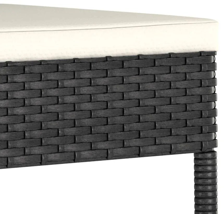 4 db fekete polyrattan kerti étkezőszék