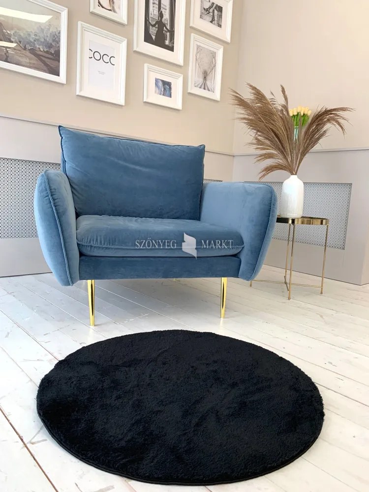 Royal Shaggy kerek Szőnyeg 252 Black (Fekete) 67x67
