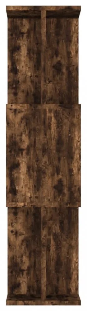 füstös tölgy színű fa könyvszekrény/térelválasztó 80x24x96 cm