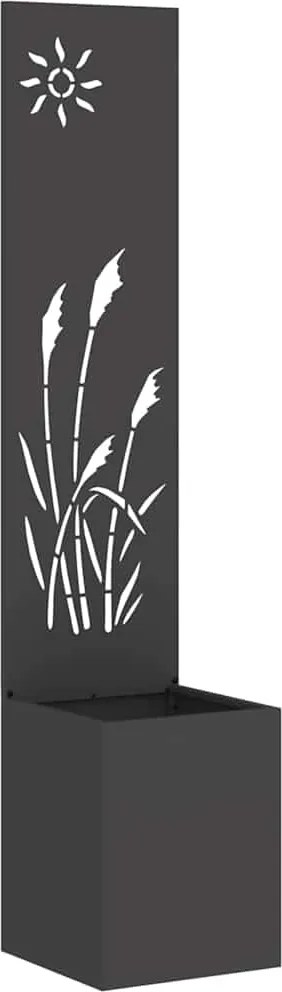 vidaXL Kertvédő vászon Fekete 32 x 140 cm Hidegen hengerelt acél