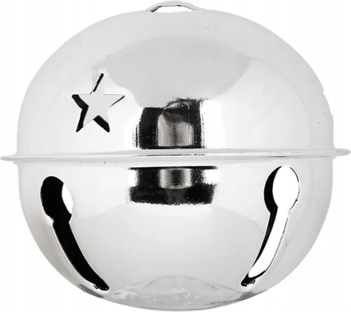 Fém karácsonyi dísz ezüst csengettyű M 9x9 cm