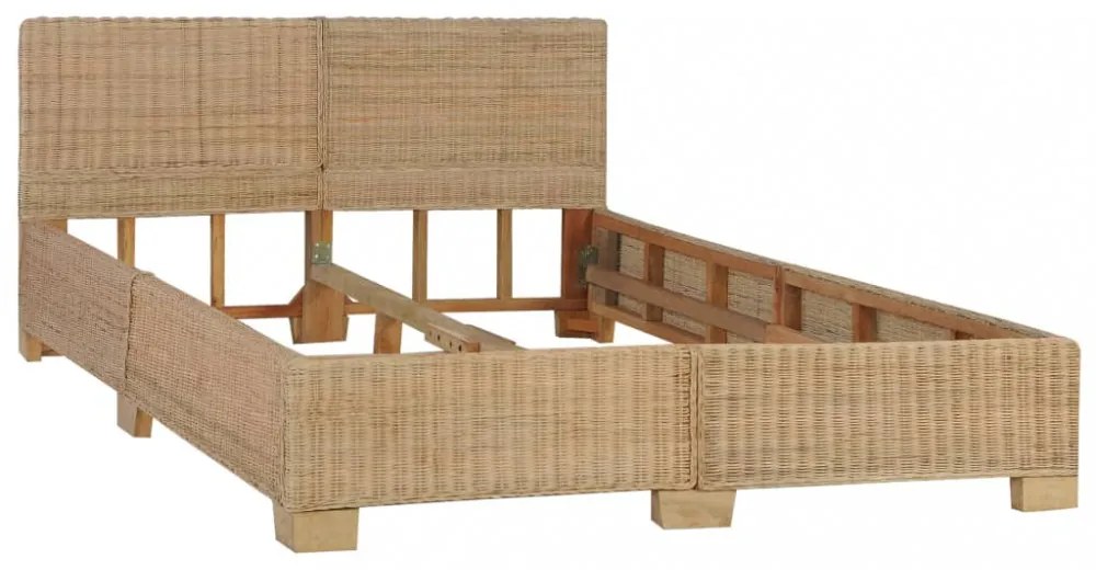 kézzel font valódi rattan ágykeret 140 x 200 cm