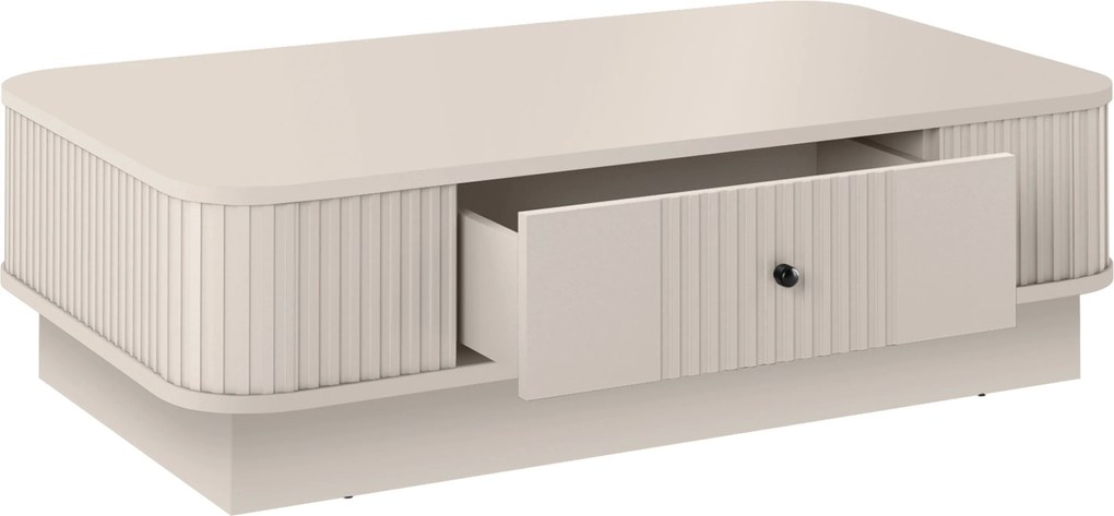 Vesper dohányzóasztal 103x60 cm fiókkal lábazaton - kasmír / fekete fogantyú