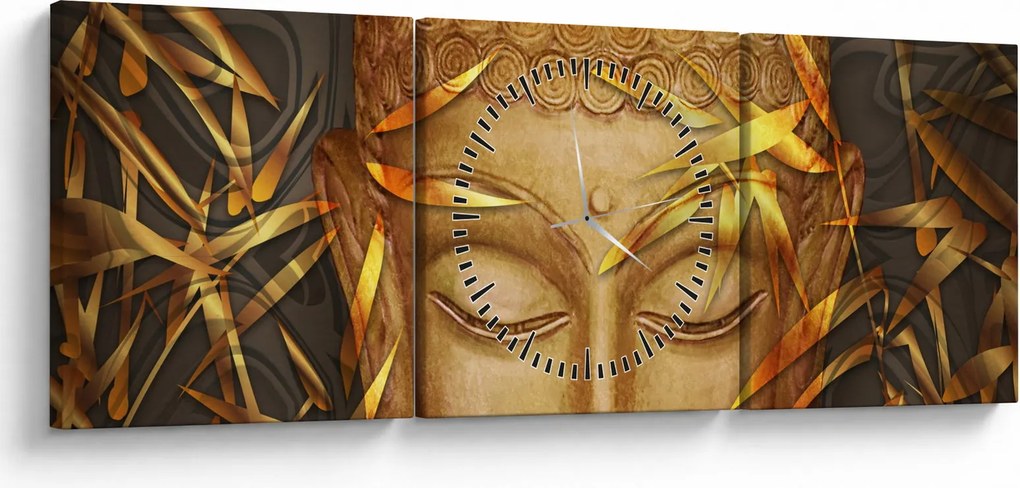Kép - arany Buddha (órával) (90x30 cm)