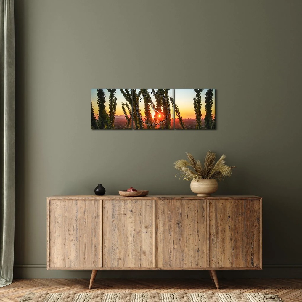 Kép - Növények (órával) (90x30 cm)