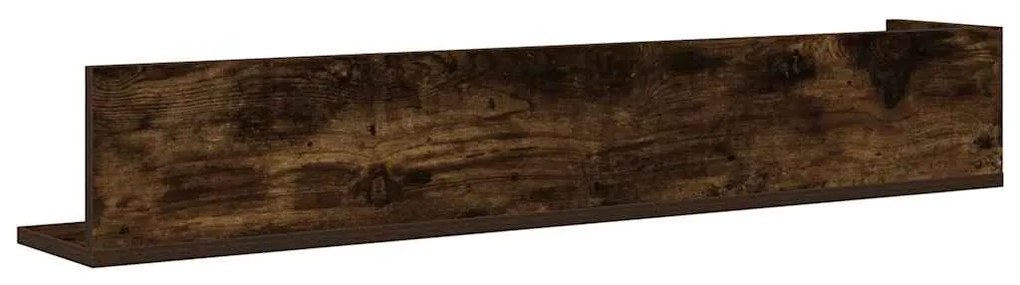 2 db füstös tölgy színű szerelt fa fali polc 100x16,5x16,5 cm