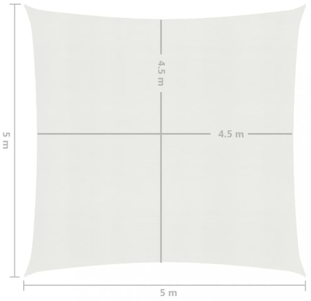 fehér HDPE napvitorla 160 g/m² 5 x 5 m