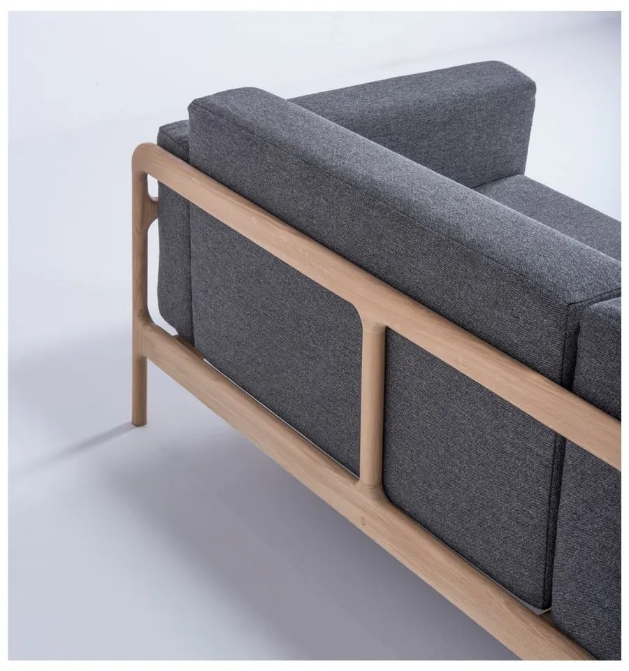 Fawn Plus sötétszürke kanapé tölgyfából, 240 cm - Gazzda