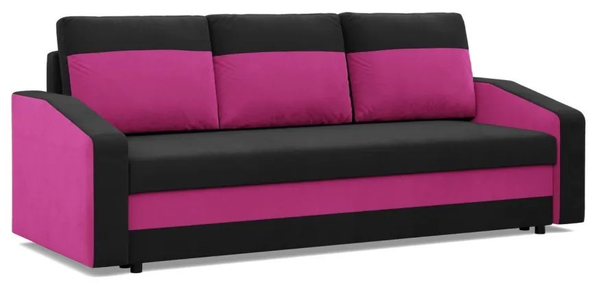 Hewlet kanapéágy, szövet anyag, hab töltet, fekete - rózsaszín