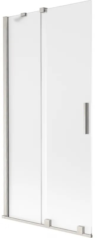 Mexen Velar, 2 szárnyas eltolható kádparaván 90 x 150 cm, 8 mm-es mattüveg, csiszolt acél, 896-090-000-31-97