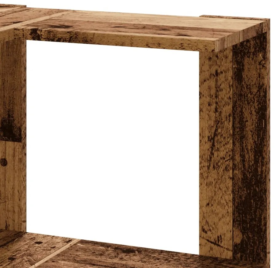 3 szintes antik fa szerelt fa sarok könyvespolc 50 x 50 x 102cm