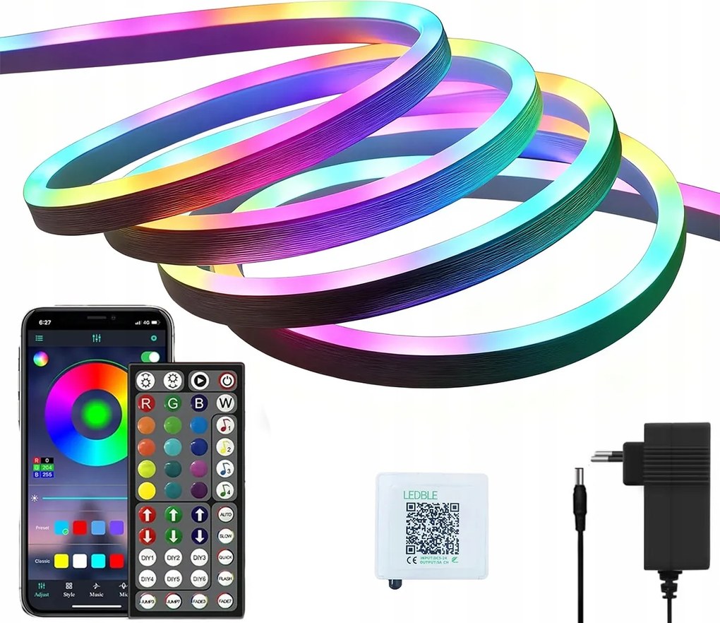 Led Szalag 5M Rgb Vízálló Led Szalag 5050 Távirányító Alkalmazás Vezérlés