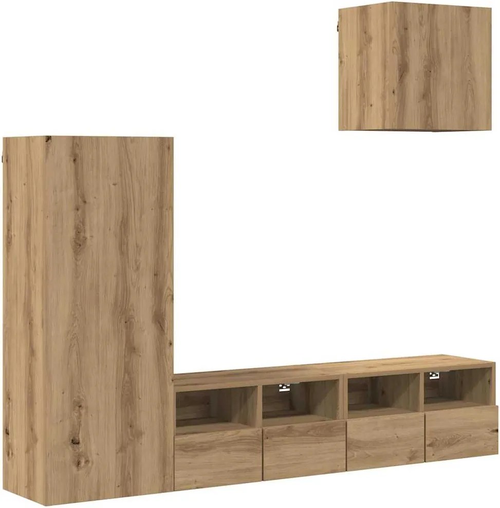 vidaXL TV Fali Egységek 4 pcs Artisan tölgy Faanyag
