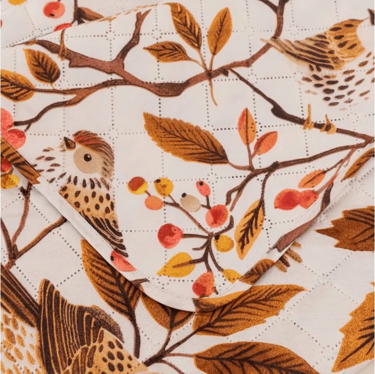 Ágytakaró BIRDS PUMPKIN, barna Méret: 220 x 240 cm
