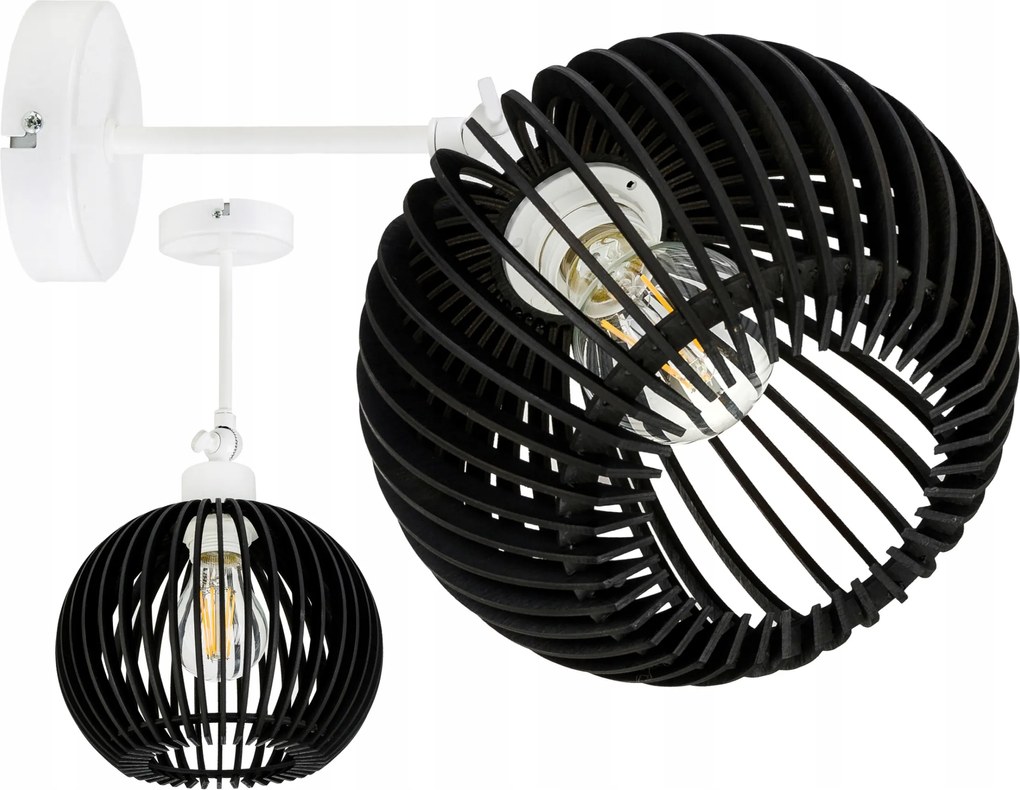 Fali lámpa Állítható Fehér Loft lámpabúra gömb 40 Fa 1x E27